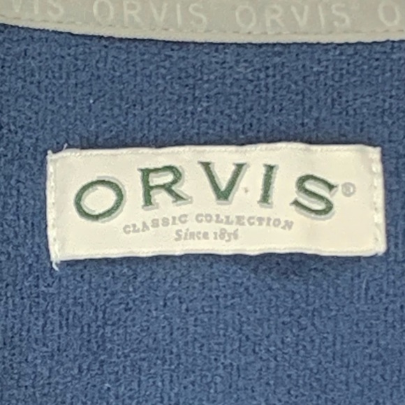 Orvis Men's Bonded Mesh Mid Weight Full Zip Navy Blue Fleece Jacket - Size Large - Picture 11 of 16